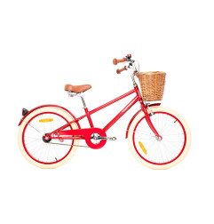 Rower dziecięcy 20" dla chłopca z koszykiem i stopką – styl vintage