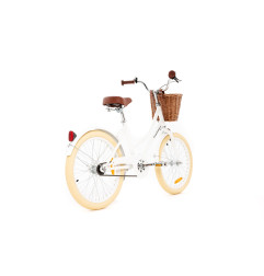 Rower dziecięcy 20" Vintage dla dziewczynki z koszykiem i stopką