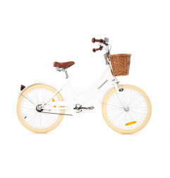 Rower dziecięcy 20" Vintage dla dziewczynki z koszykiem i stopką