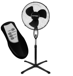Wentylator Podłogowy Stojący PILOT TIMER Mocny Czarny Wiatrak Pokojowy 45W 40cm