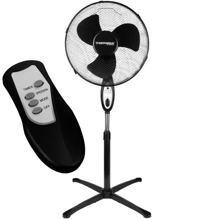 Wentylator Podłogowy Stojący PILOT TIMER Mocny Czarny Wiatrak Pokojowy 45W 40cm