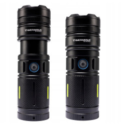 LATARKA LED taktyczna wojskowa ZOOM MOCNA AKUMULATOROWA NA USB C power bank