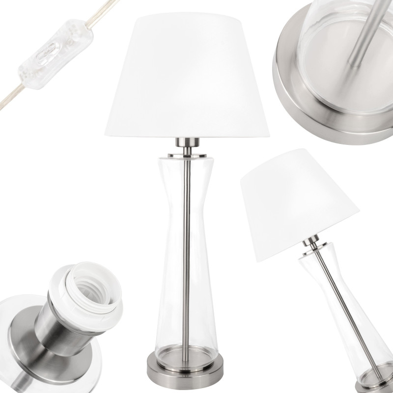 Lampa dekoracyjna szklana elegancka stołowa z abażurem do salonu sypialni Lampa dekoracyjna szklana elegancka stołowa z abażurem do salonu sypialni