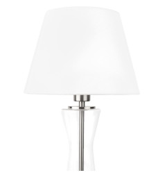 Lampa dekoracyjna szklana elegancka stołowa z abażurem do salonu sypialni