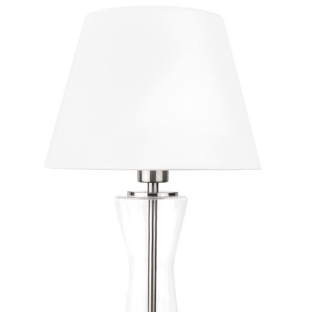 Lampa dekoracyjna szklana elegancka stołowa z abażurem do salonu sypialni