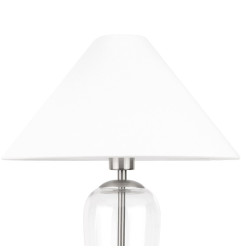 Lampa dekoracyjna szklana elegancka stołowa z abażurem do salonu sypialni