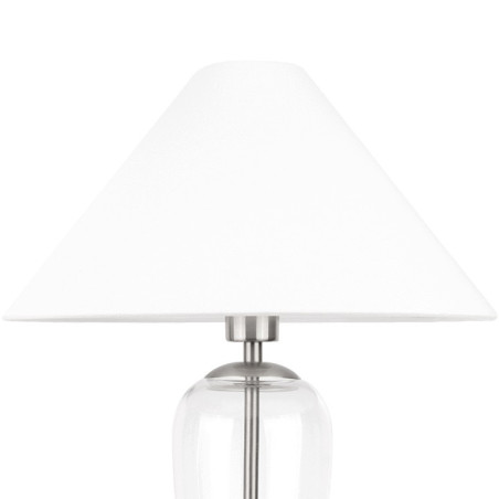 Lampa dekoracyjna szklana elegancka stołowa z abażurem do salonu sypialni