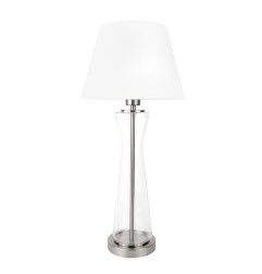 Lampa dekoracyjna szklana elegancka stołowa z abażurem do salonu sypialni