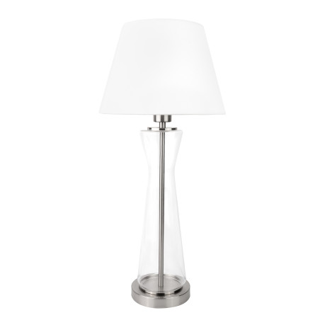 Lampa dekoracyjna szklana elegancka stołowa z abażurem do salonu sypialni