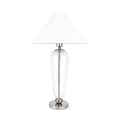 Lampa dekoracyjna szklana elegancka stołowa z abażurem do salonu sypialni