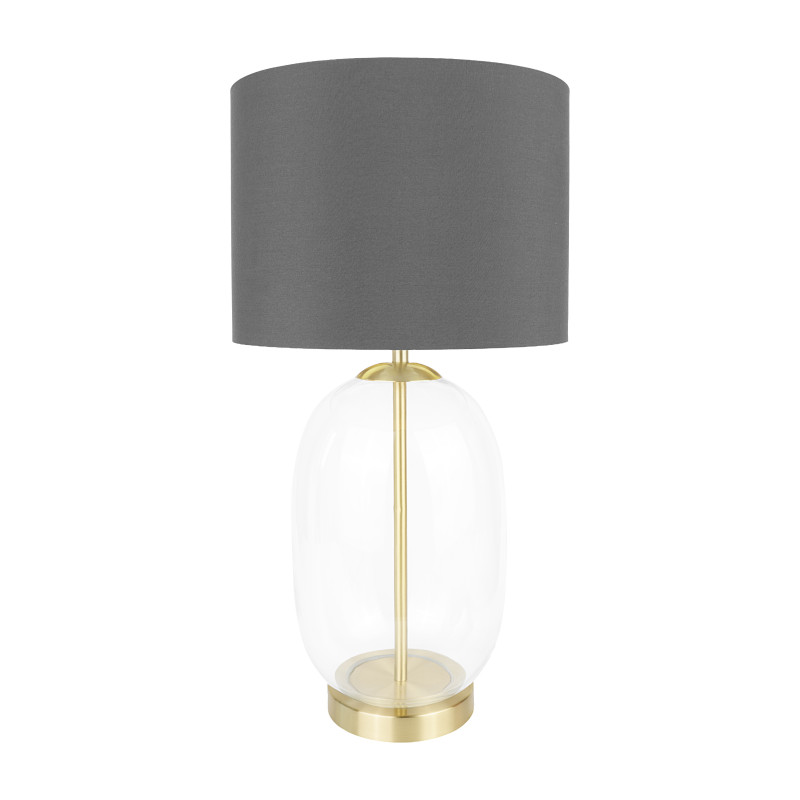 Elegancka Lampa Stołowa GERMINA Szkło Złoto Grafit E27 58 cm
