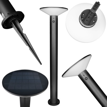 Słupek ogrodowy solarny LED GERMINA 60 cm 300 lm 3000K PIR USB-C 3 tryby