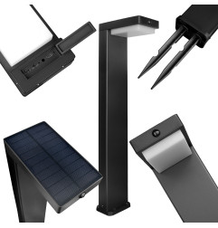 Lampa ogrodowa LED GERMINA stojąca solarna z czujnikiem ruchu nowoczesna