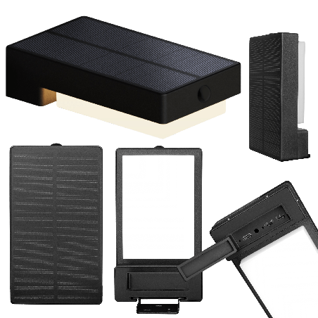 Kinkiet solarny LED 460 lm PIR USB-C | GERMINA