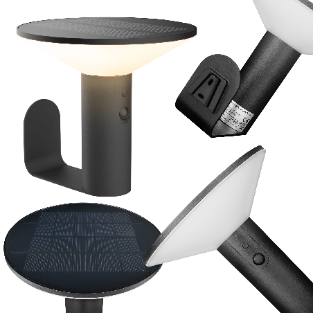 Kinkiet solarny LED 460 lm PIR USB-C | GERMINA