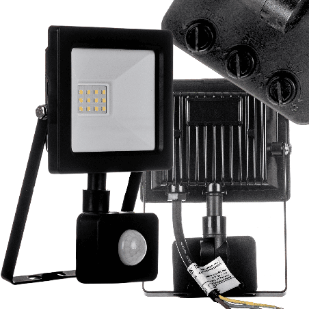 Naświetlacz LED 20W z Czujnikiem Ruchu i Zmierzchu IP44 Czarny 4000K 2100lm
