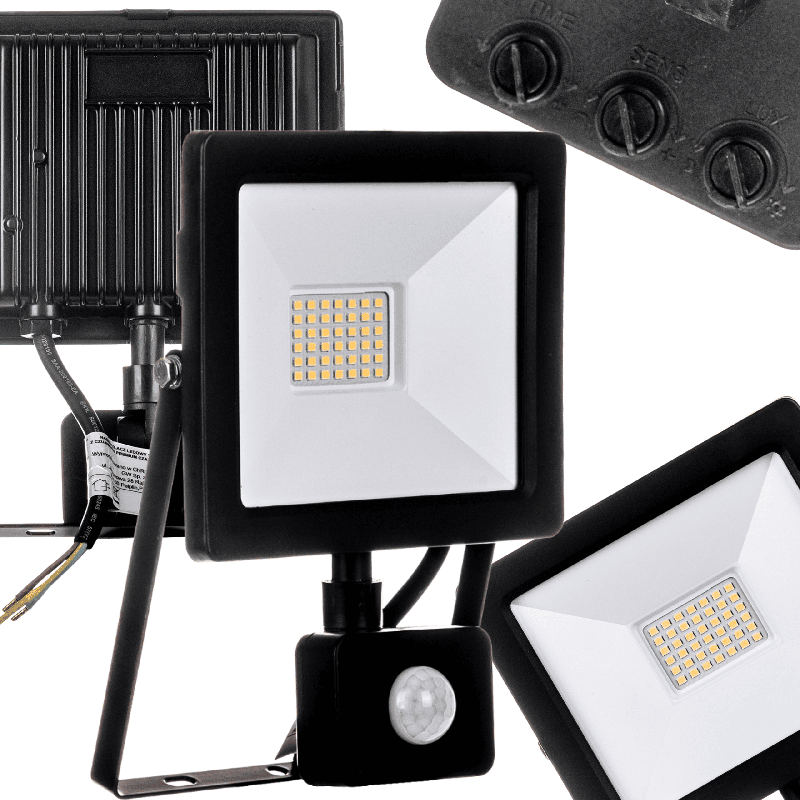 Naświetlacz LED 30W z Czujnikiem Ruchu | Reflektor 3500lm 4000K