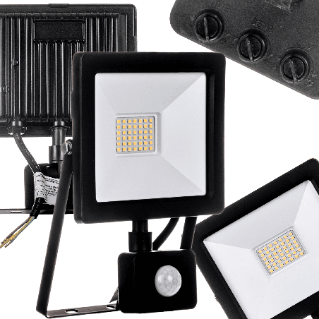 Naświetlacz LED 30W z Czujnikiem Ruchu | Reflektor 3500lm 4000K