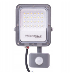 Naświetlacz LED 20W z Czujnikiem Ruchu IP65 6000K Germina