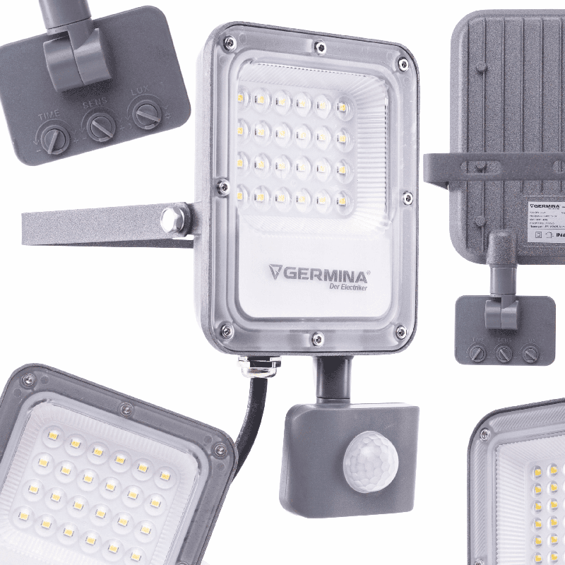 Naświetlacz LED 20W ARES z Czujnikiem Ruchu IP65 Germina 6000K
