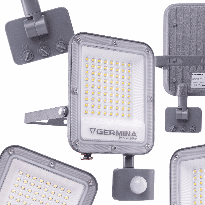 Naświetlacz LED 50W ARES IP65 Germina 6000K 5000lm Szary