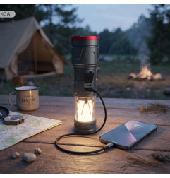 Latarka LED akumulatorowa Szperacz Powerbank ZOOM taktyczna