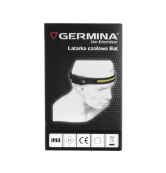 Latarka czołowa LED Germina gumowa do biegania + czujnik ruchu (1szt.)