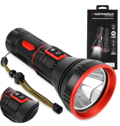 Latarka LED akumulatorowa Germina 2000mAh, 4 tryby świecenia, 650lm 1szt.