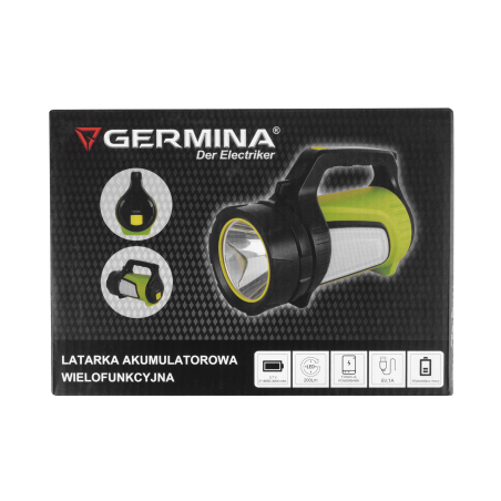 Latarka LED Germina campingowa Akumulatorowa Wielofunkcyjna 1szt.