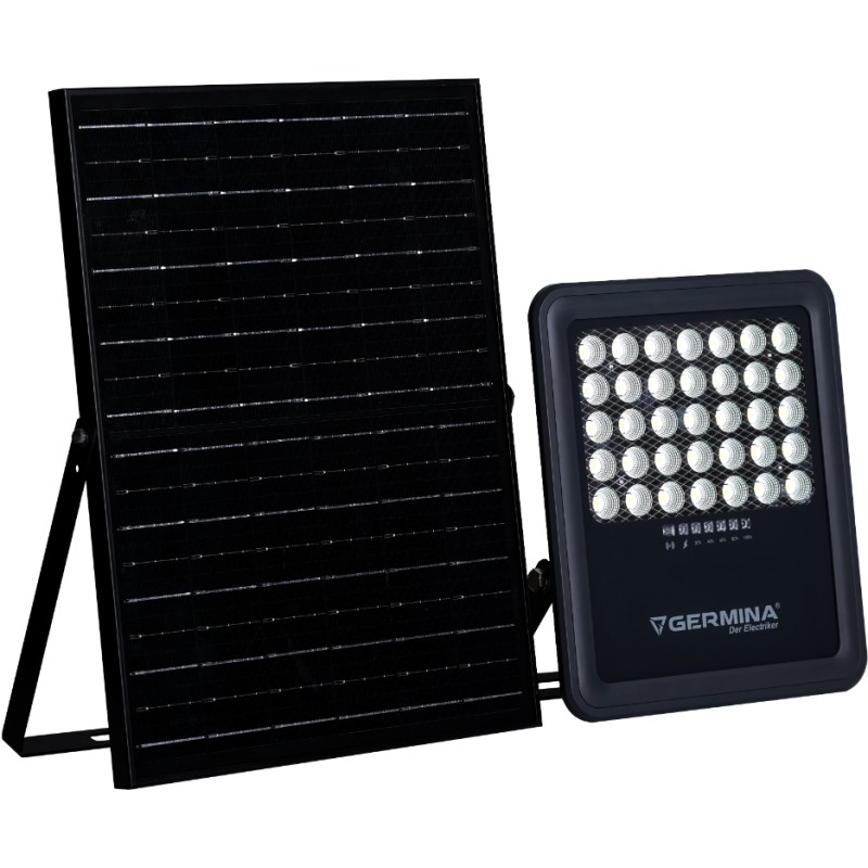 Naświetlacz LED Germina 200W z panelem solarnym IP65 + pilot 1kpl.
