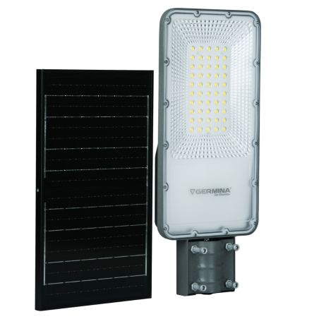 Lampa uliczna Germina 100W solarna latarnia LED z pilotem + słup 1kpl.