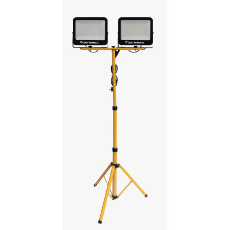 Naświetlacz LED Germina 2x100W na żółtym statywie lampa halogen 1szt.
