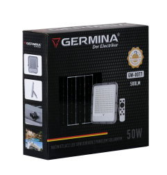 Naświetlacz LED Germina solarny 50W  lampa zewnętrzna IP65 + pilot 1kpl.