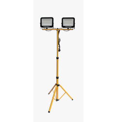 Naświetlacz LED Germina 2X50W na żółtym statywie IP65 lampa halogen 1szt.