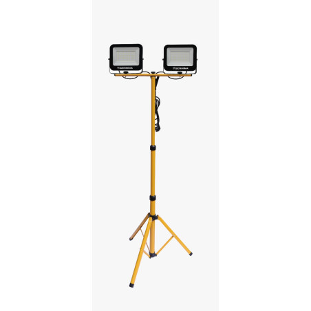 Naświetlacz LED Germina 2X50W na żółtym statywie IP65 lampa halogen 1szt.