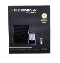Naświetlacz LED Germina 300W solarny IP65 + pilot 1kpl.