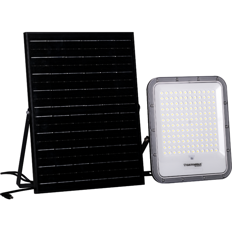 Naświetlacz LED Germina 200W z panelem solarnym IP65 + pilot 1szt.