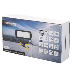 Naświetlacz LED Germina 45W z klipsem z kablem spiralnym 1szt.