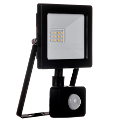 Naświetlacz LED 10W z Czujnikiem Ruchu i Zmierzchu Reflektor lampa zewnętrzna IP65 Czarny 4000K 1000lm