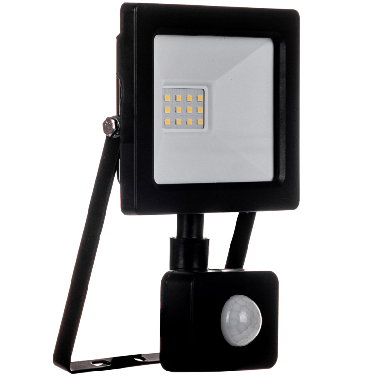 Naświetlacz LED 10W z Czujnikiem Ruchu i Zmierzchu Reflektor lampa zewnętrzna IP65 Czarny 4000K 1000lm Naświetlacz LED 10W z Czujnikiem Ruchu i Zmierzchu Reflektor lampa zewnętrzna IP65 Czarny 4000K 1000lm