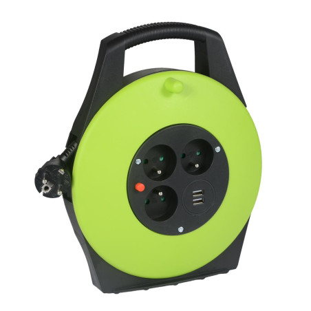 Przedłużacz bębnowy Germina 10m 3x1,5mm2 3gn Z/0 + USB 16A IP20 1szt.