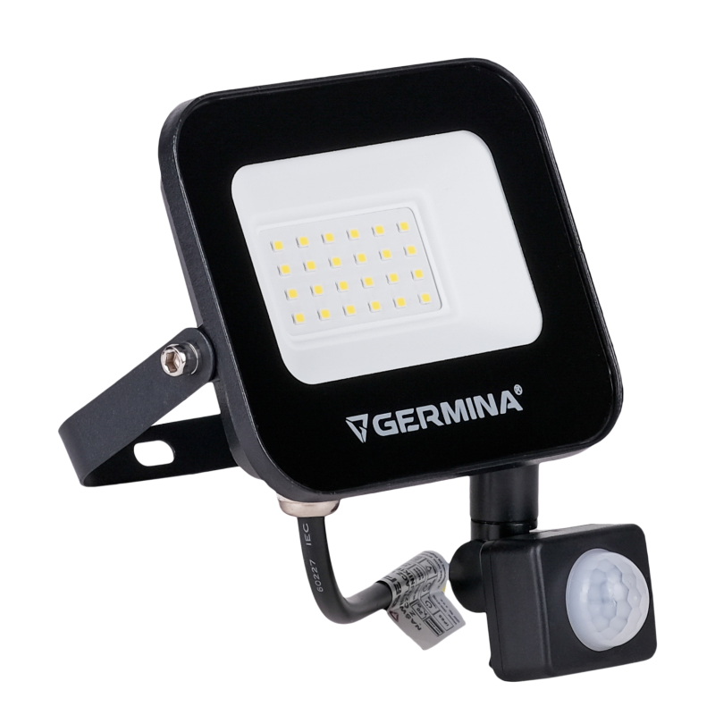 Naświetlacz LED Germina 20W z czujnikiem ruchu lampa zewnętrzna IP65 1szt.