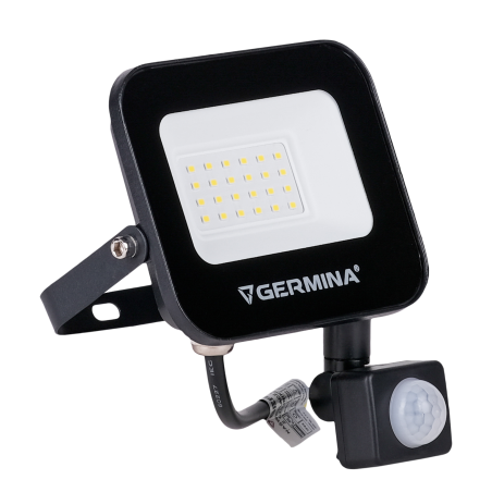 Naświetlacz LED Germina 20W z czujnikiem ruchu lampa zewnętrzna IP65 1szt.