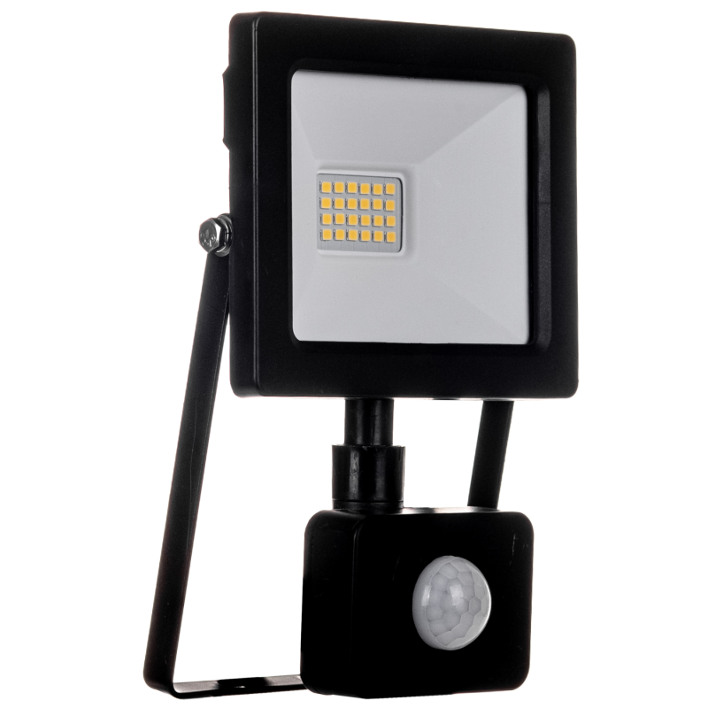 Naświetlacz LED 20W z Czujnikiem Ruchu i Zmierzchu IP44 Czarny 4000K 2100lm