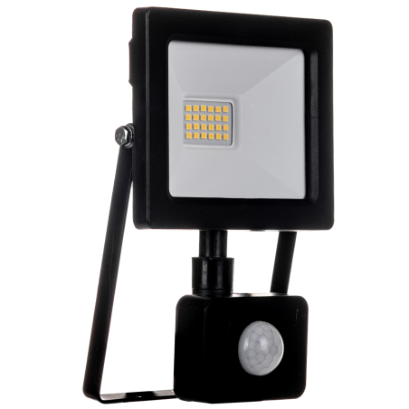 Naświetlacz LED 20W z Czujnikiem Ruchu i Zmierzchu IP44 Czarny 4000K 2100lm