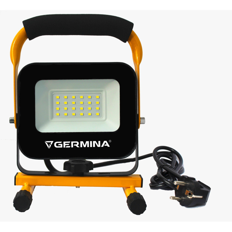 Naświetlacz LED Germina 20W na niskim statywie lampa robocza IP65 1szt.