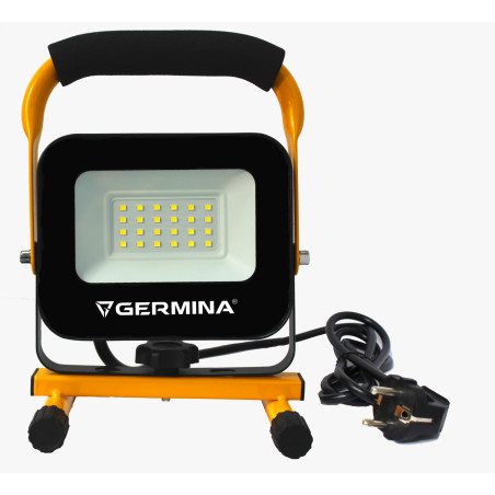 Naświetlacz LED Germina 20W na niskim statywie lampa robocza IP65 1szt.