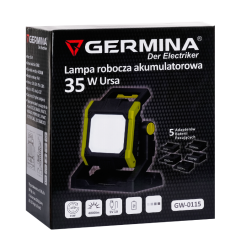 Naświetlacz LED GERMINA z akumulatorem 35W + adaptery 1szt.