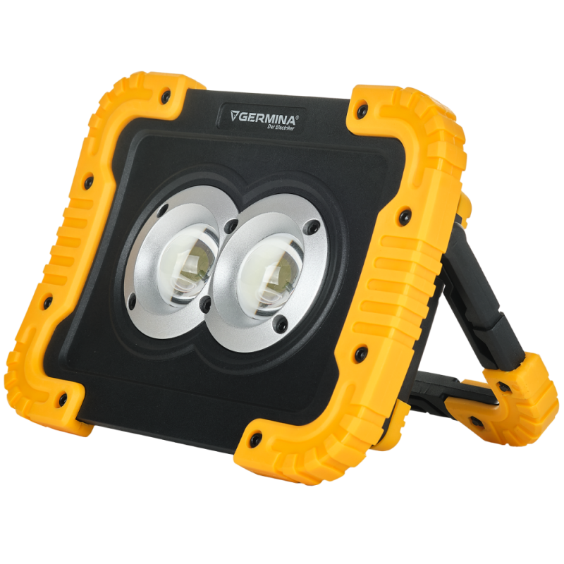 Naświetlacz LED Germina 20W akumulatorowa + przenośna robocza 1szt.