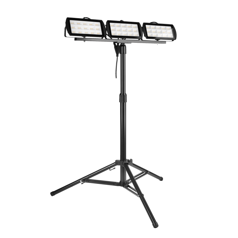 Naświetlacz LED Germina 3x45W reflektor na statywie IP65 z kablem spiralnym
